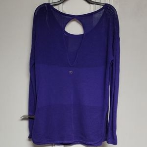 Calia by Carrie Underwood Mesh Knit Purple Sweater